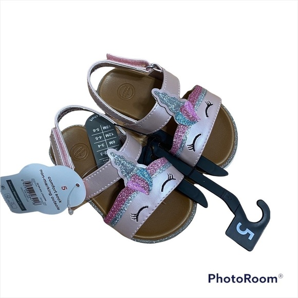 Wonder Nation Unicorn Sandals NWT Sz 5 Baby Girl Pink - Picture 1 of 4